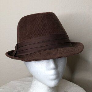 HANDSOME "L.E.I." Men's Brown Corduroy Fedora- good condition!